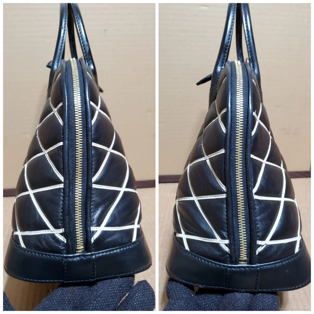 LOUIS VUITTON Black Malletage Alma PM Bag